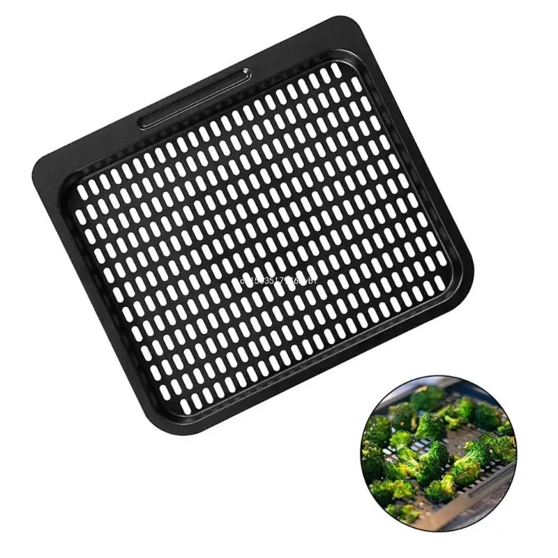 Air Fryer Tray Rack Carbon Steel Cooking Pan Oven Crisping Baking Sheet Dropship