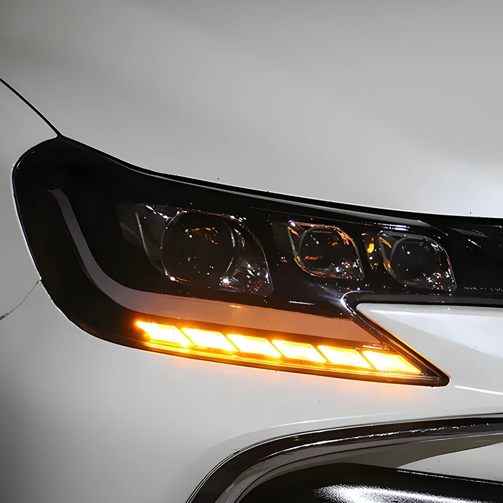 

Автомобильные передние фонари для Toyota REIZ MARK X 2013-2017, все новое обновление, светодиодный динамический проектор в стиле демонического глаза, аксессуары с тремя линзами