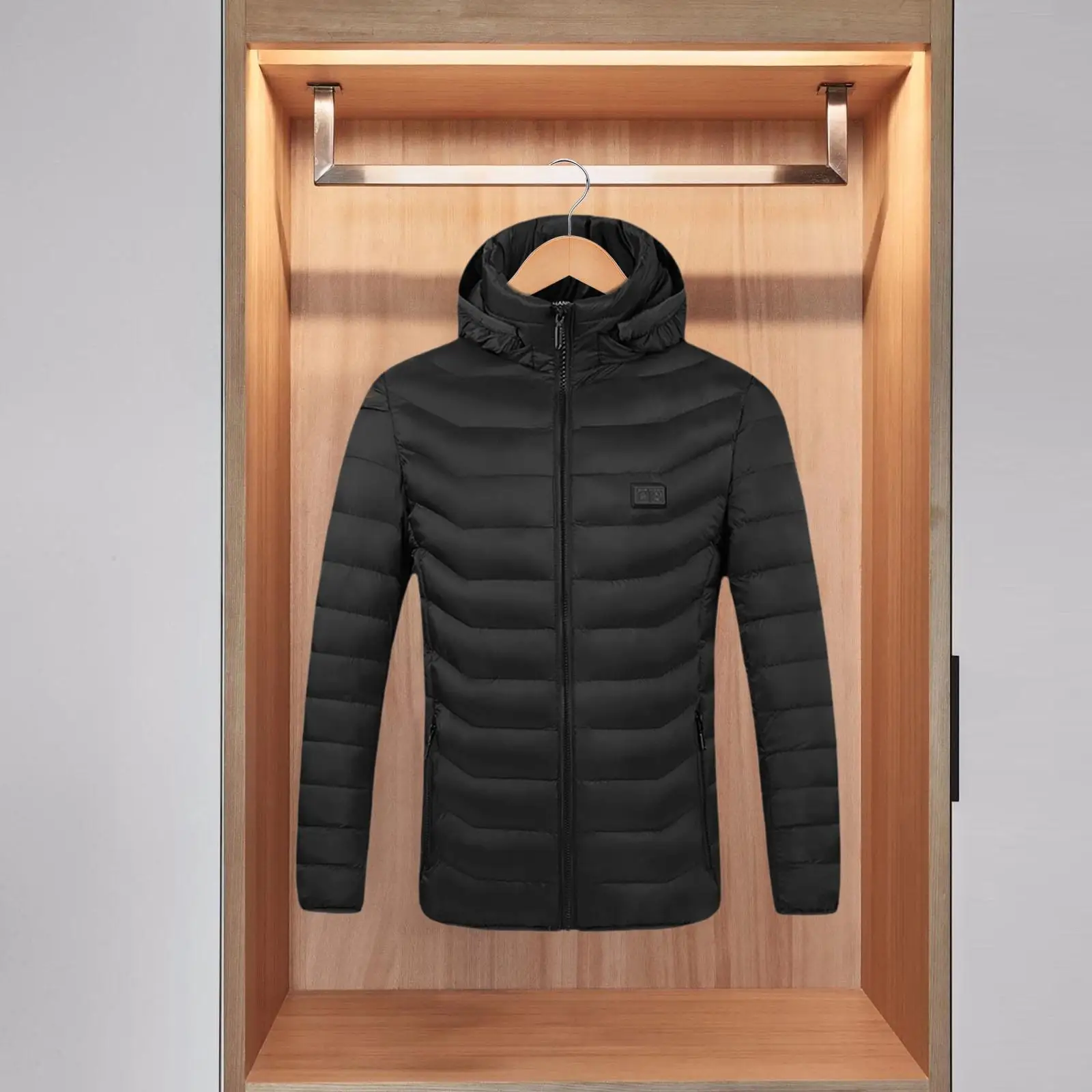 Giacca Riscaldata Regolabile Leggera per Uomo e Donna, Antivento con Cappuccio per Sport Invernali e Escursionismo