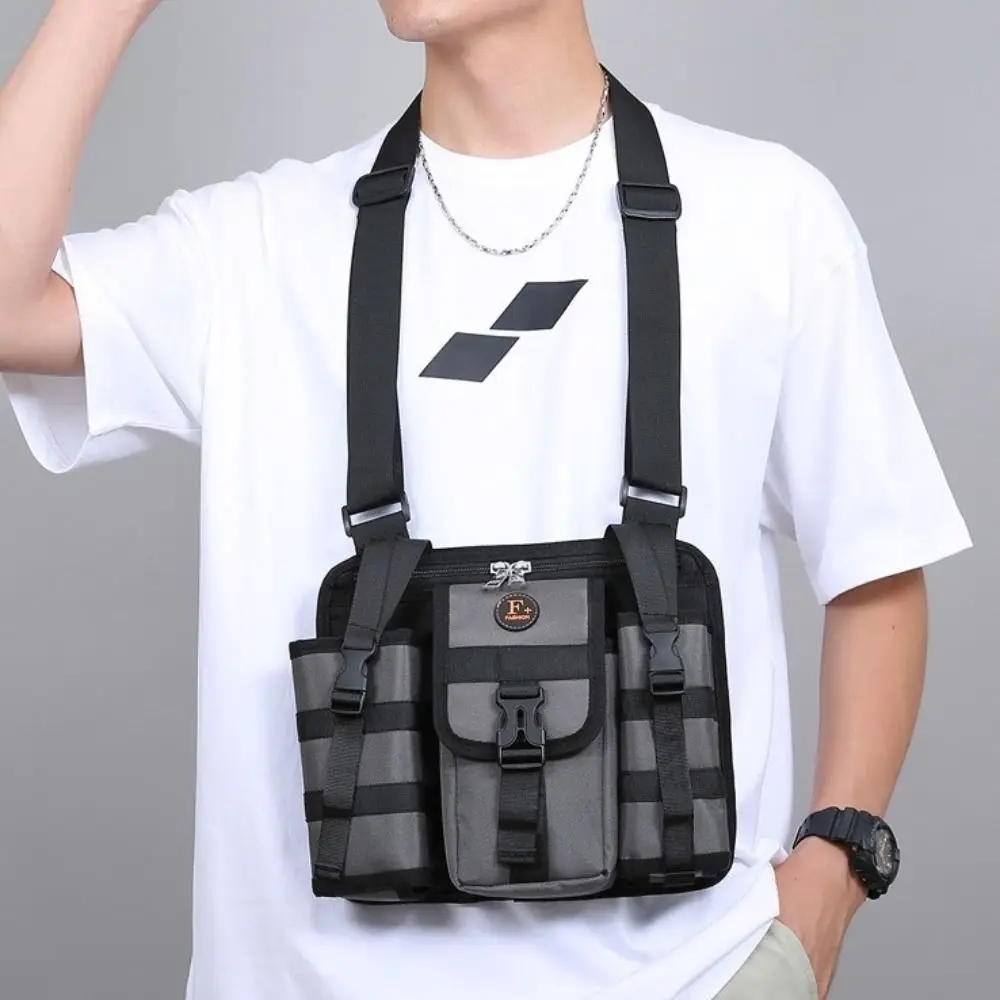 Large Capacity Travel Sling Bag Multifunctional Oxford Crossbody Bags Multi Pockets Men's Shoulder Bag