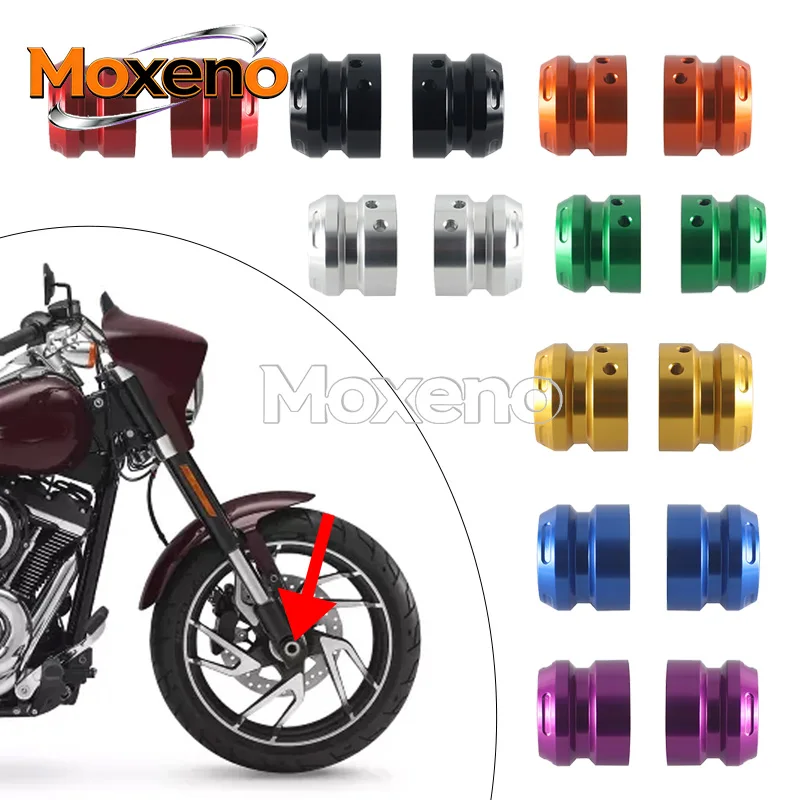 High Gloss Coated CNC Aluminum Carbon Fiber Front Axle Nut Caps For Harley Touring Softail FLSB Sport Glide Low Rider FXLR 07-26