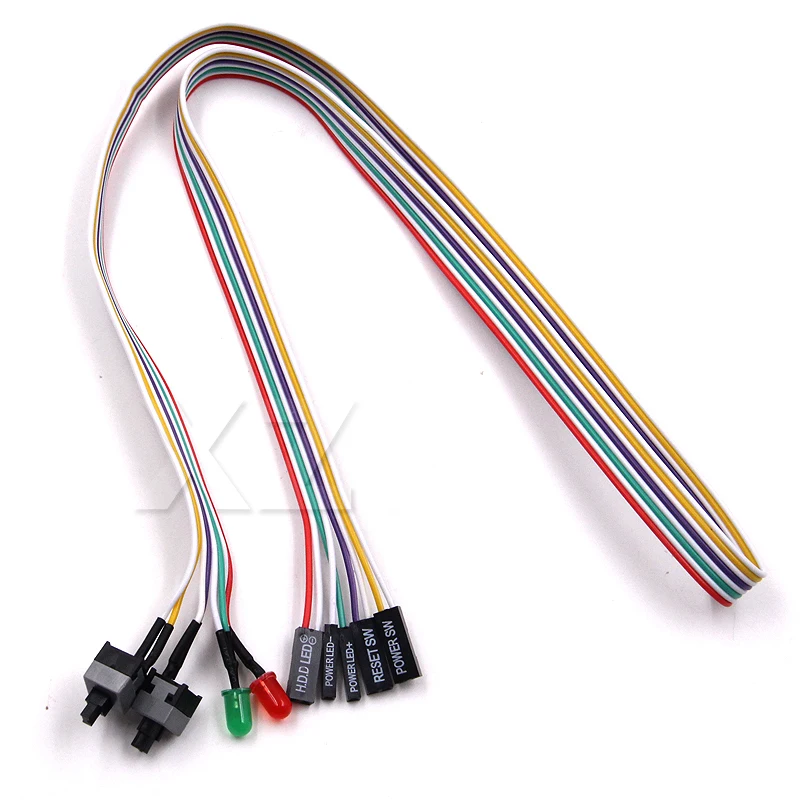 Newest Hot PC Case Red Green LED Lamp ATX Power Supply Reset HDD Switch Lead 20