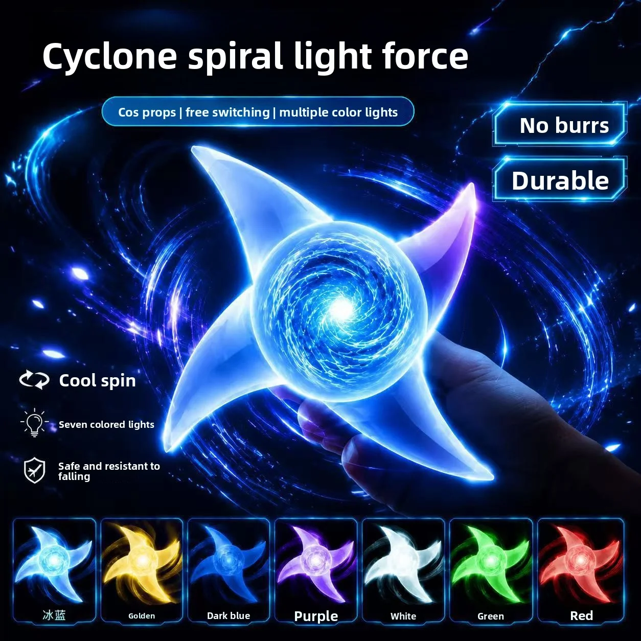 Spiral Rasengan Light Blade, Rotatable Luminous Cosplay Prop, Cool Anime Laser Sword Toy, Perfect Gift for Boyfriend