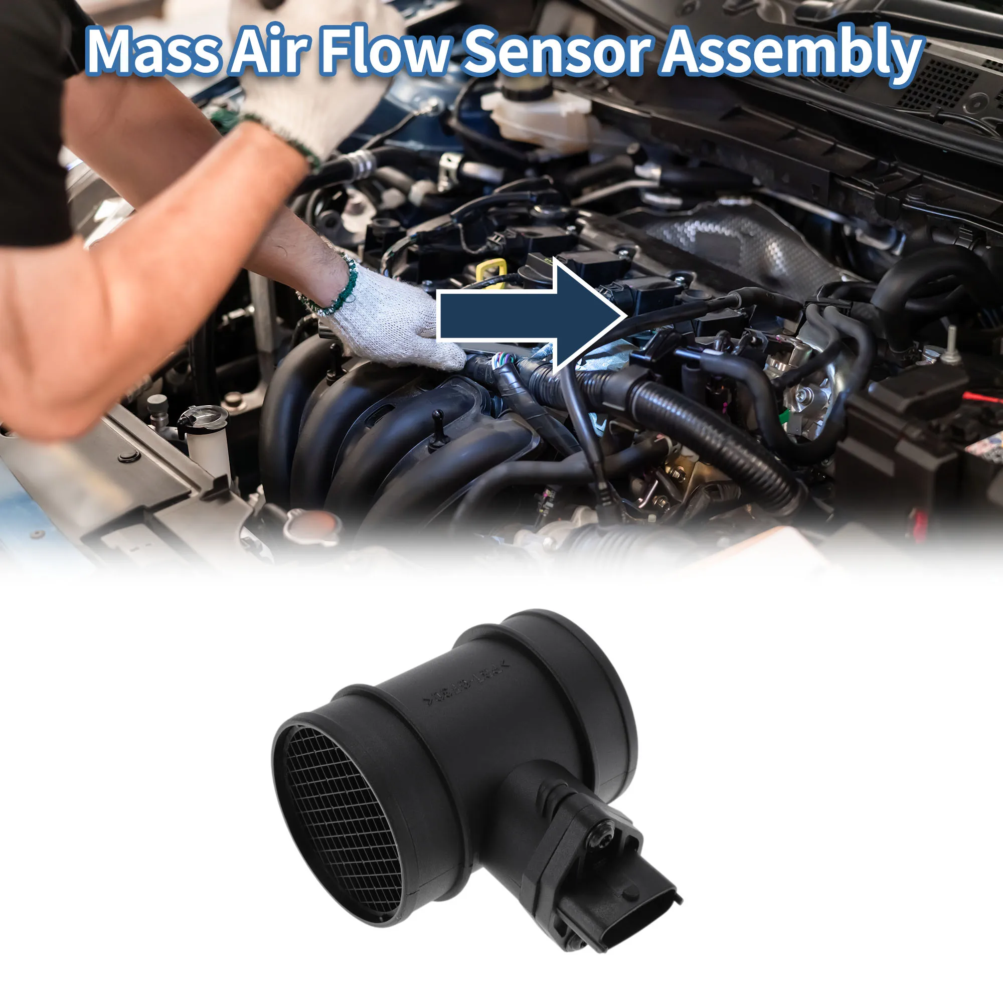 

UXCELL Mass Air Flow Sensor Assembly No.9204425 for Opel for Astra H 2005-2009