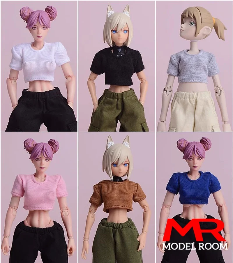 ATStory 1/12 femme T-shirt court veste à glissière vêtements modèle adapté 6 ''SnailShell SHF ML Romankey soldat figurine corps poupée