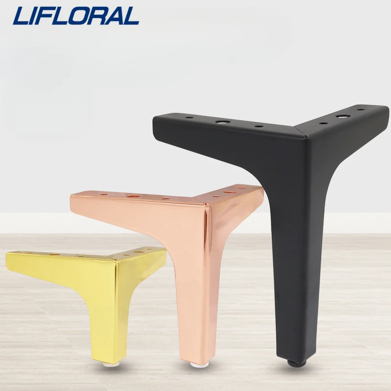 

1Pcs New Style DIY Metal Furniture Legs Replacement Right Angle Support Table Feet Home Sofa Bed Leg with Anti-slip Foot Pad