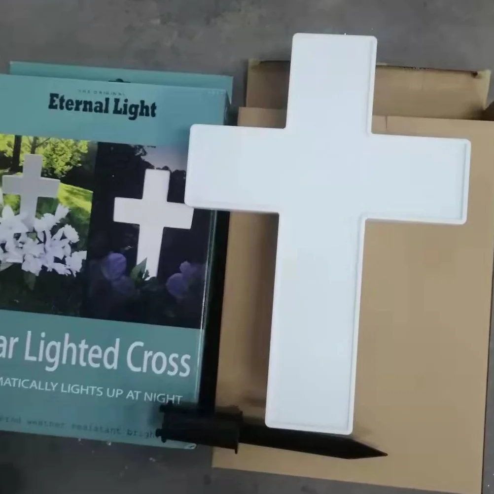 

Solar Cross Stake Light Outdoor Halloween Graveyard Lamp Garden Solar Lights Plastic Memorial Landscape Lighting