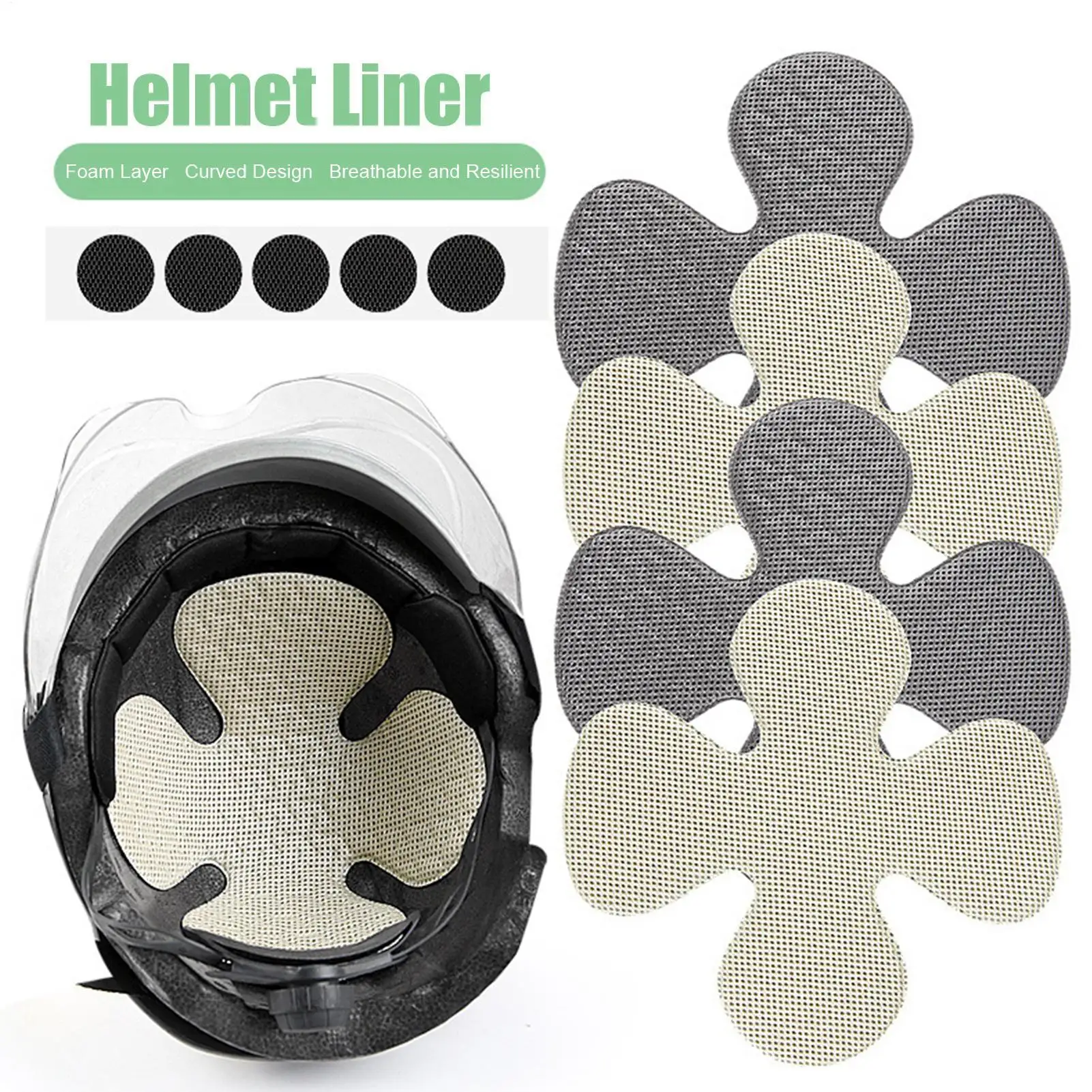 Motorcycle Helmet Liner Pad Flower Shape Motorcycle Cap Liner Quick-Drying Breathable Pad Universal Helmet Replacement Padding