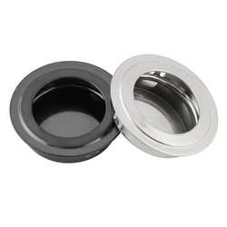 1 Piece 35mm / 1.38 Inch Stainless Steel Recessed Round Flat Handle rust-proof for Bathroom Shower / Drawer