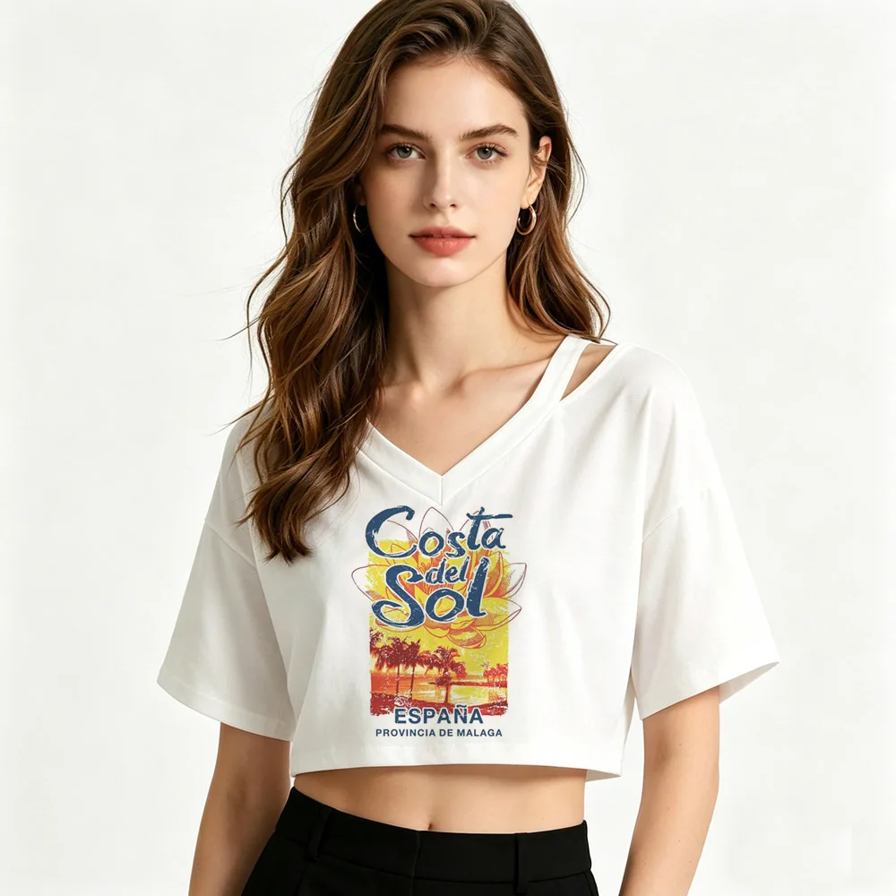 Spain cropped top teen emo scene  party tshirt goth kawaii gyaru