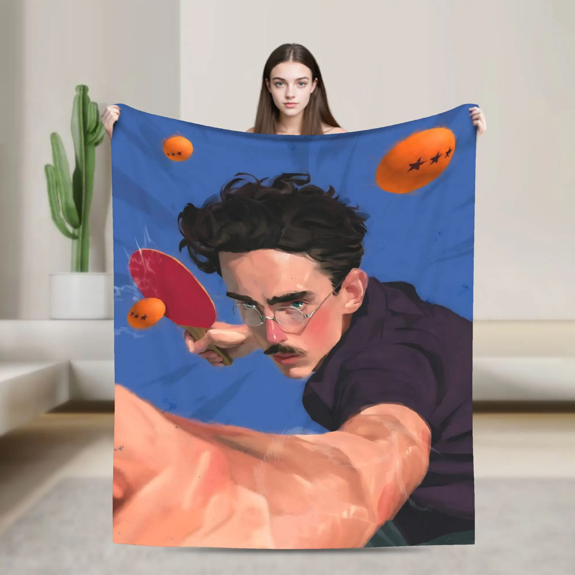 

Marty Supreme Ping Pong Blanket Dream Big Fleece Vintage Warm Throw Blanket for Bed Sofa All Season,