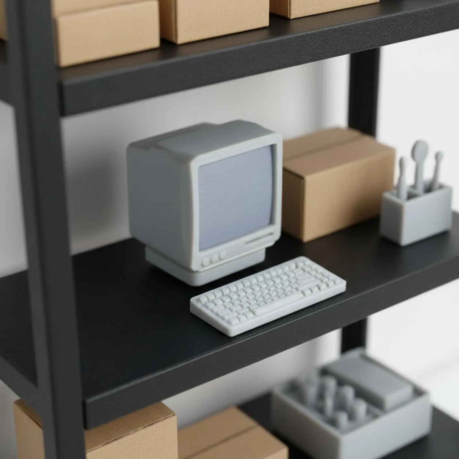 Dollhouse Computer Set Realistic Design Miniature Desktop Computer Set Mini PC Copy High Intricate 1:12 Scale Office Furniture