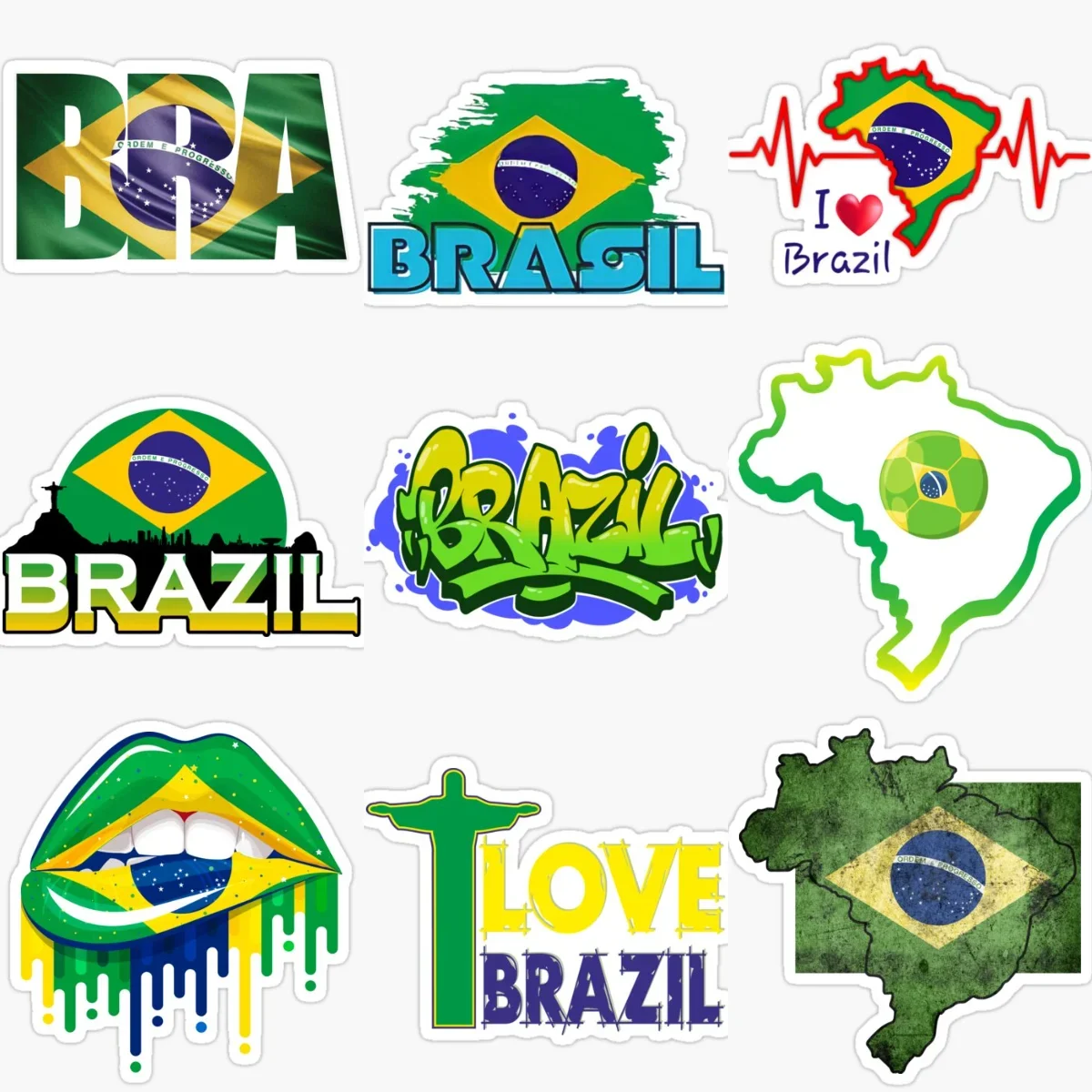 

BRA Brazil Flag Map PVC Creative Car Stickers for Car Van Bicycle Helmet Wall Fridge Decoration Customizable Size
