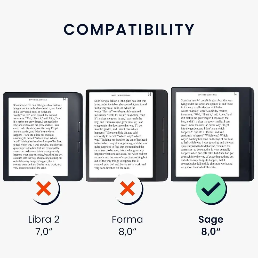 Multi-folding Stand 8 inch e-Reader Case Auto Wake/Sleep Shockproof N777 Smart Cover TPU Leather for Rakuten Kobo Sage