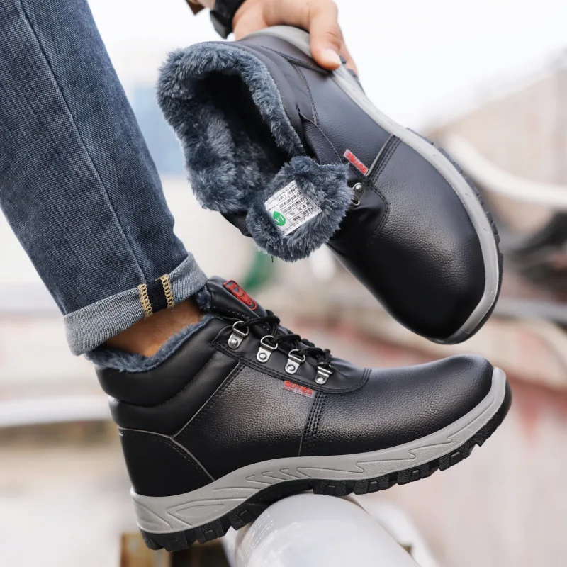 Veiligheidsschoenen voor heren Winterlaarzen Heren Dames Laarzen Anti-smash Verdikte Warme werkschoenen Bescherming Ademende werkschoenen37-45