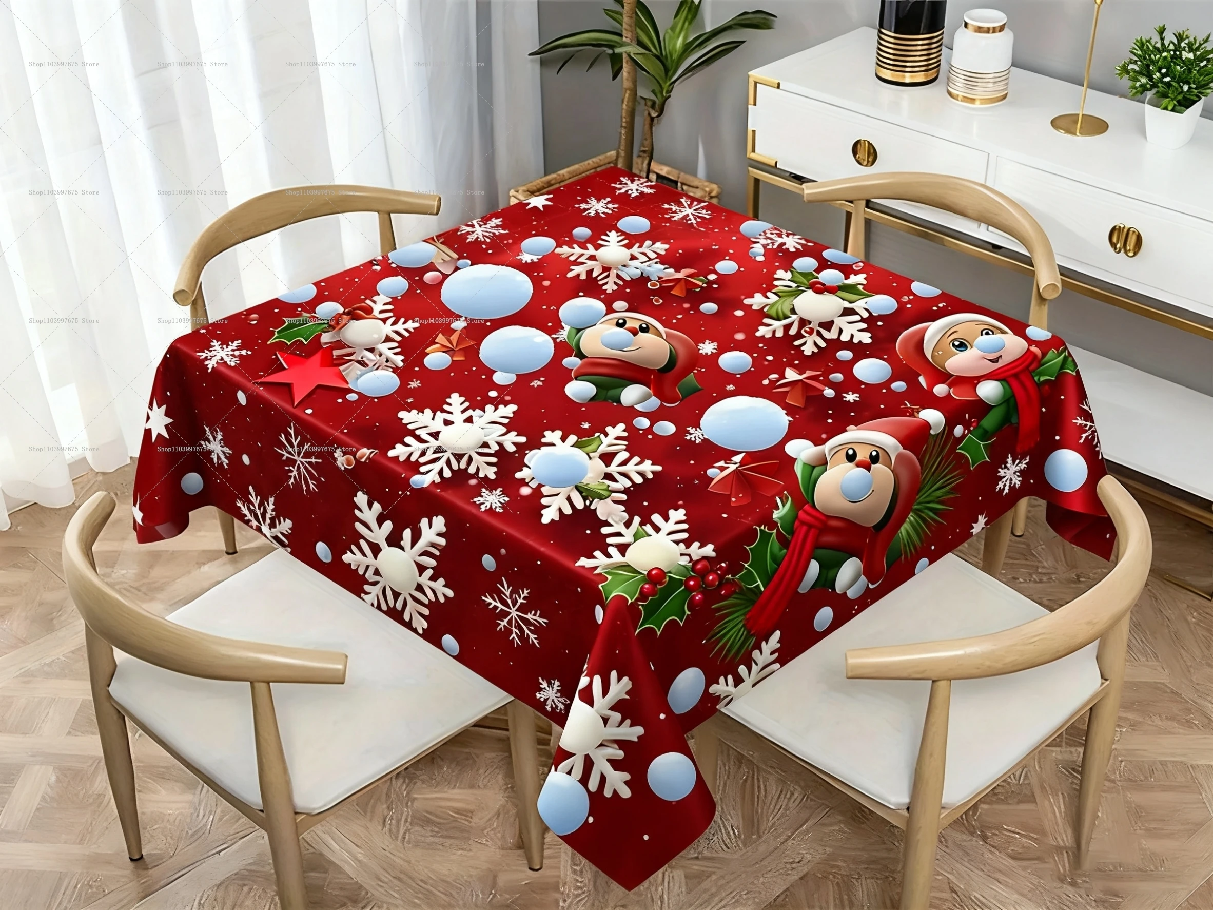 2D Merry Christmas Table Flag Festive Atmosphere Xmas Party Decorations Indoor Kitchen Decor Table Runner Holiday Celebrations