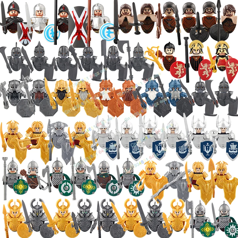 

Medieval Knights Asgard Figures Warrior Guard Dwarven Orc Elf shooter Accessories Armor Helmets Building Block Puzzle Toy BR882