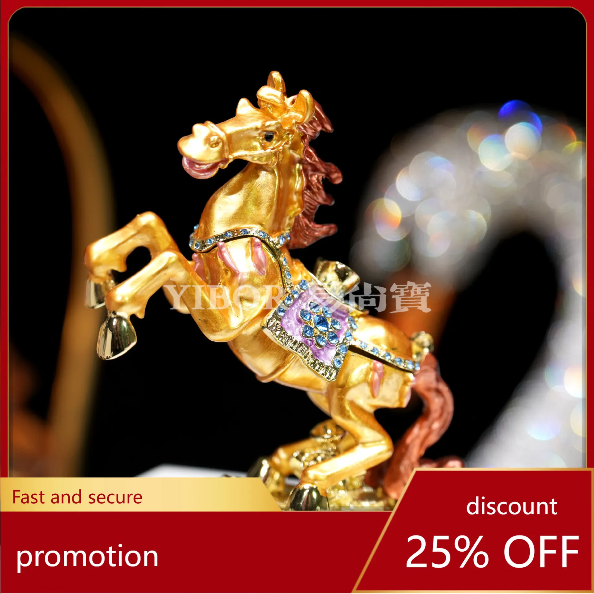 

H1 Get Rich Enamel Jewelry Box Money Horse Ornament Handicraft Creative Home Decor Zodiac Year of the Horse Gift Wholesale