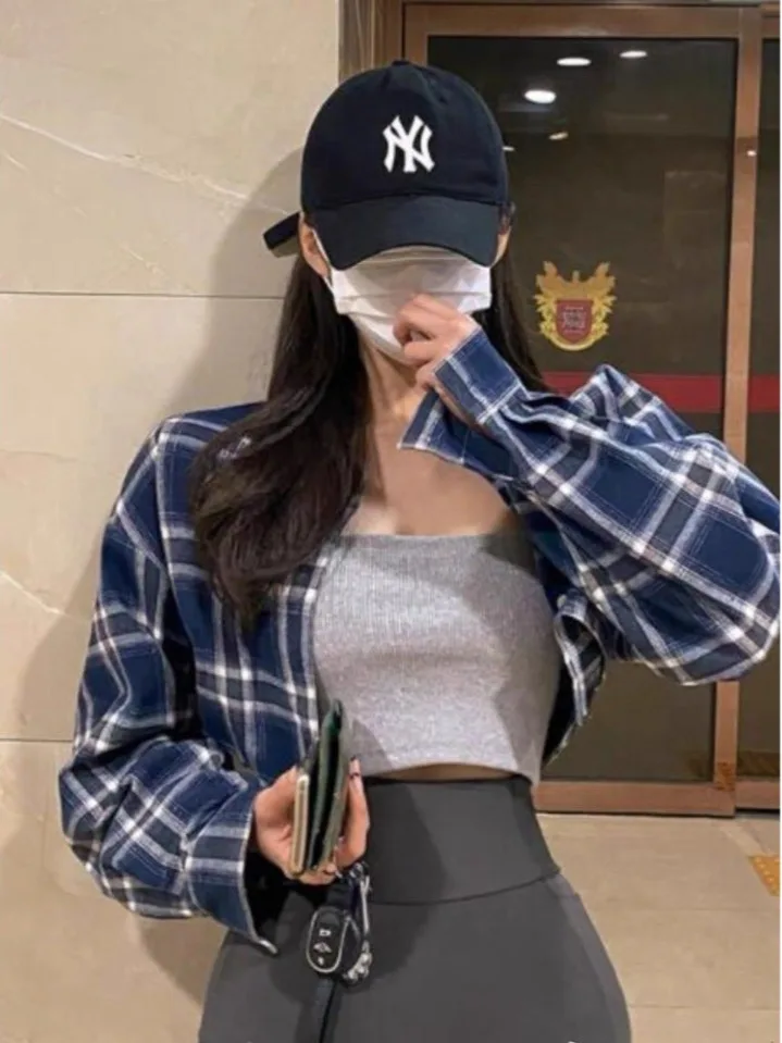 

Модное клетчатое пальто с воротником и длинными рукавами, тонкое, повседневное, короткое, весенне-осеннее, простое в сочетании, женское, из смеси полиэстера и хлопка