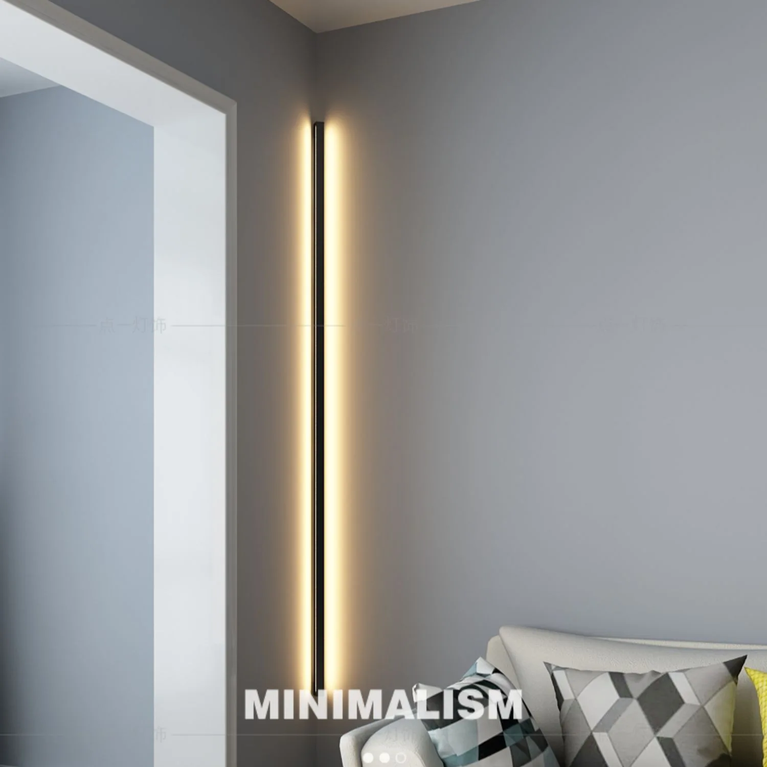 Minimalist corner wall lamp, Nordic living room bedroom store creative personalized atmosphere lamp strip LED lighting