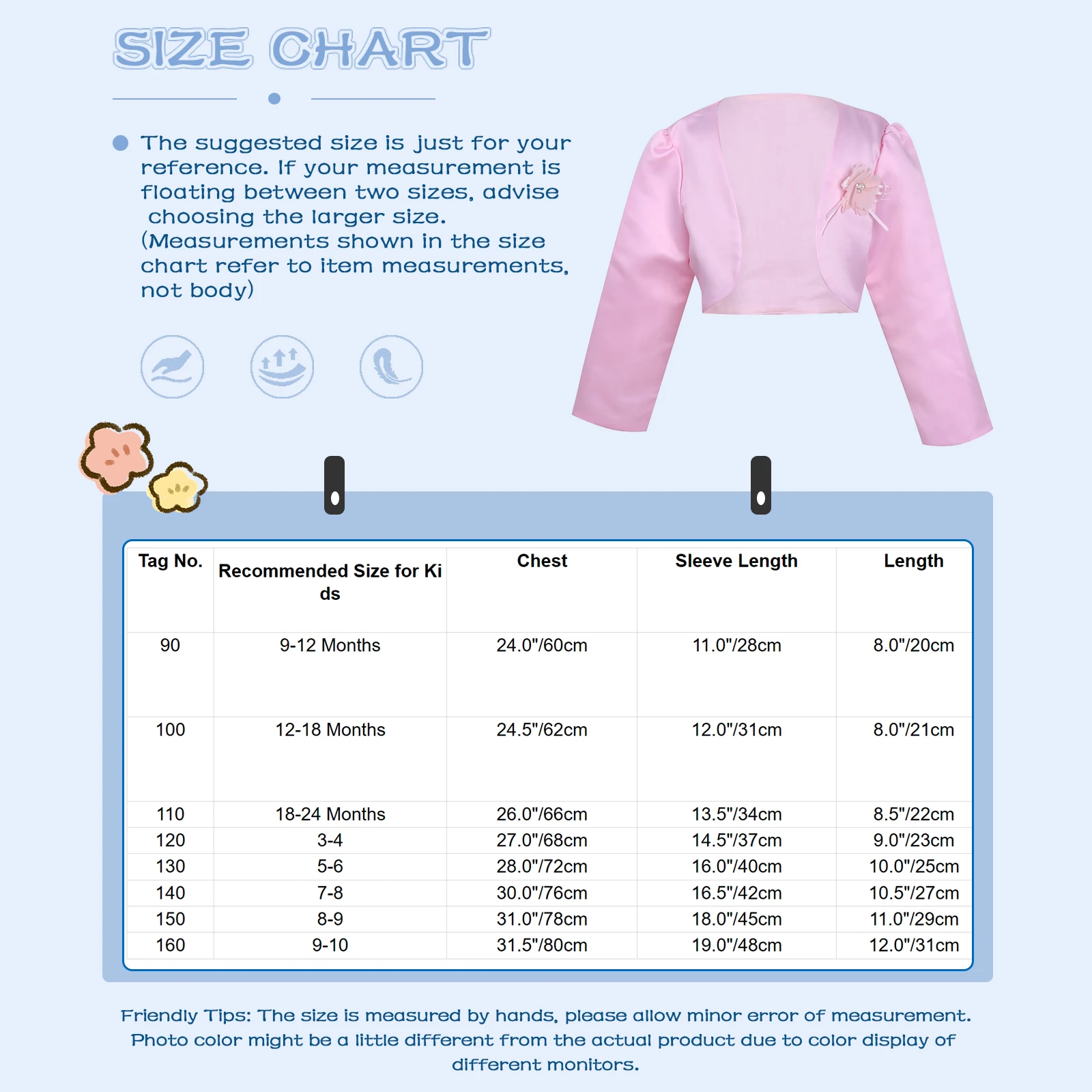 Kids Girl Satin Bolero Jackets Coat Baby Princess Flower Embroidered Elegant Princess Cloak Long Sleeve Shawl Wedding Party Gown