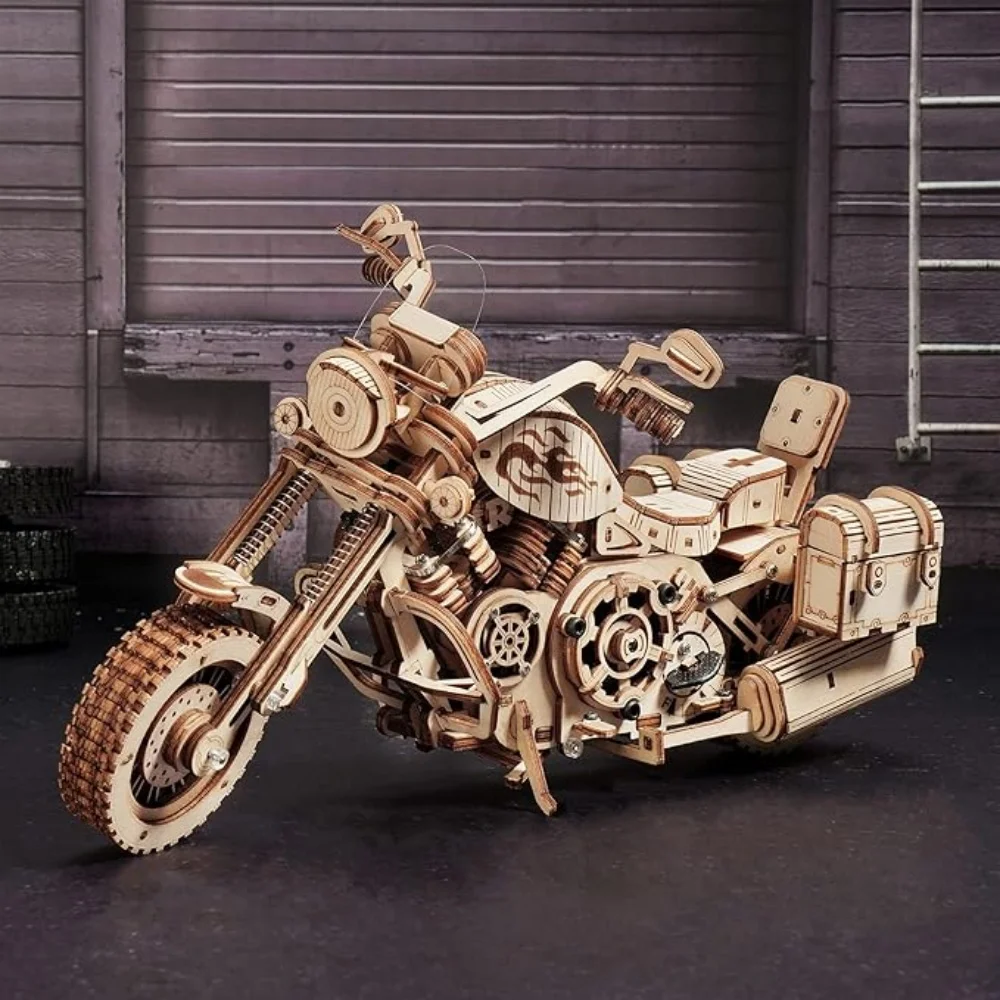 Rompecabezas 3D para adultos de 420 piezas, kit de modelo de coche, kit de modelo de madera de construcción para adultos, juego de construcción de engranajes mecánicos de motocicleta DIY, juguetes