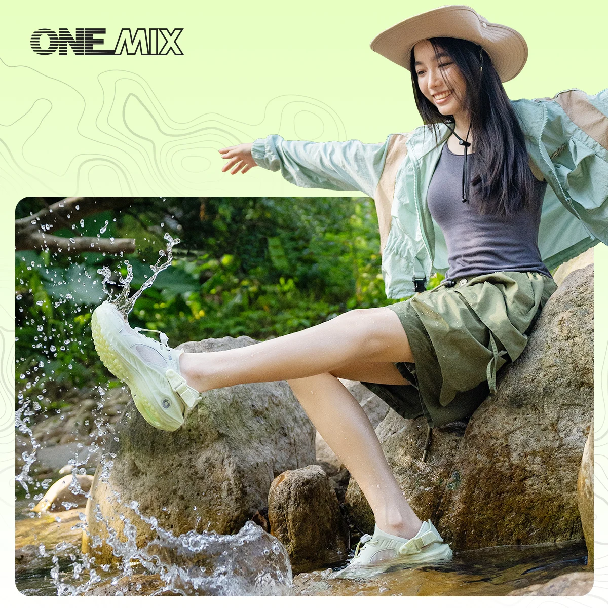 ONEMIX Hot Selling Summer Autumn Men Outdoor Waterproof High Elastic Breathable Lightweight Cushioning Women Shoes