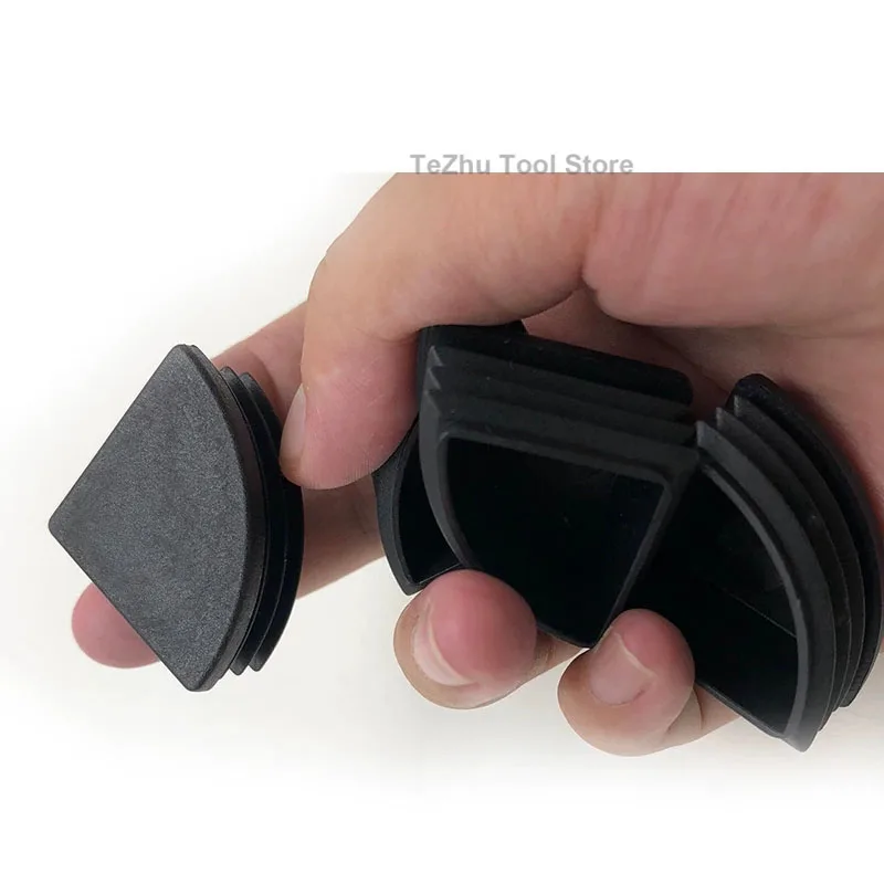 16/18/25/30/40mm Fan Shaped Triangular Tube Plug Black Plastic Home And Office Desk And Chair Foot Cover