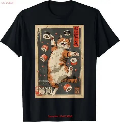 How I Roll: Cat Cafe Sushi Poster Harajuku Kawaii Japanes Gift Unisex T-Shirt
