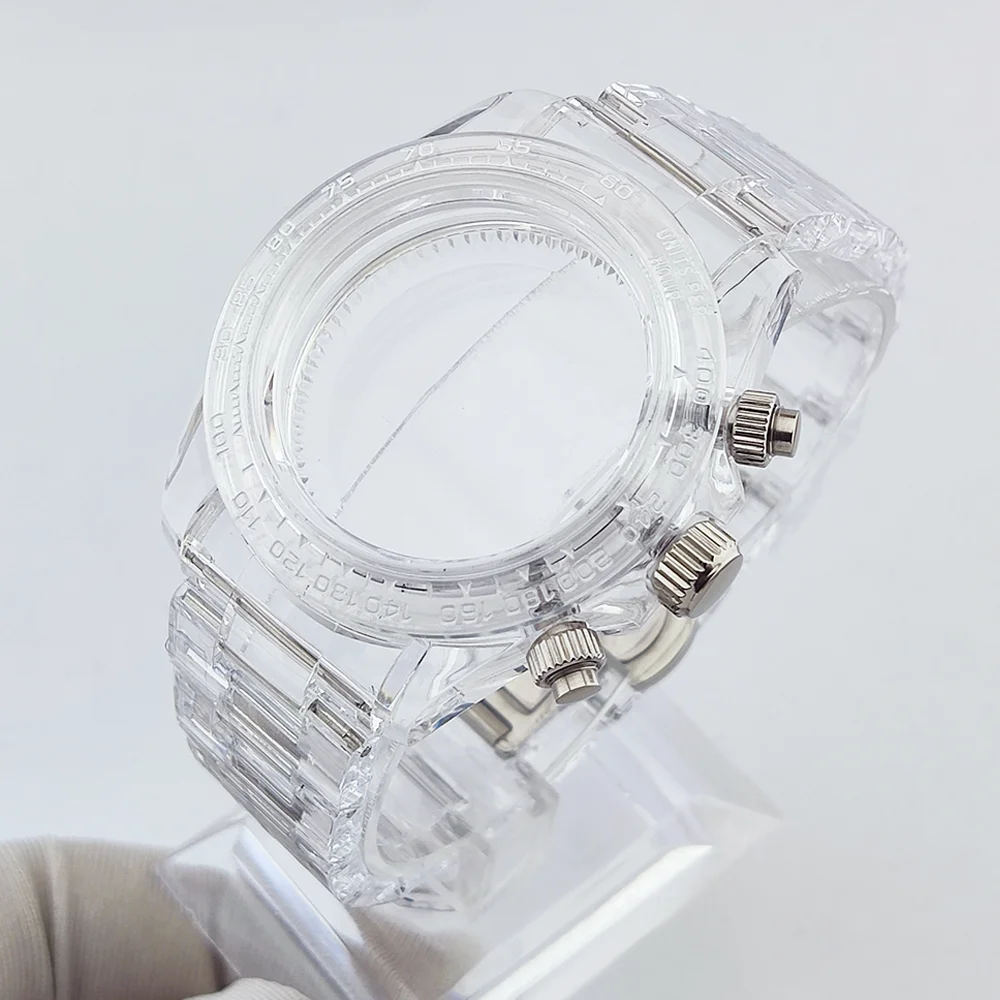 

Корпус часов 39 мм VK63, роскошный мужской корпус, акриловый прозрачный корпус, подходит для корпуса часов 29 мм, запасные части для часов, аксессуары