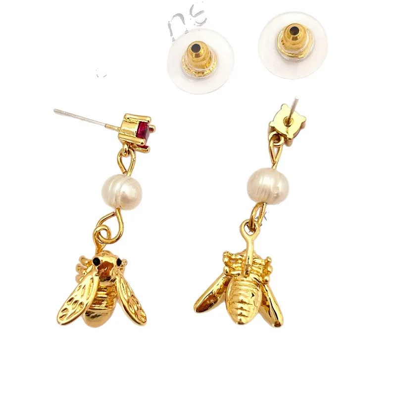 أقراط متدلية على شكل نحلة، أقراط طويلة لطيفة للنساء، تصميم عصري فاخر ورائع #5