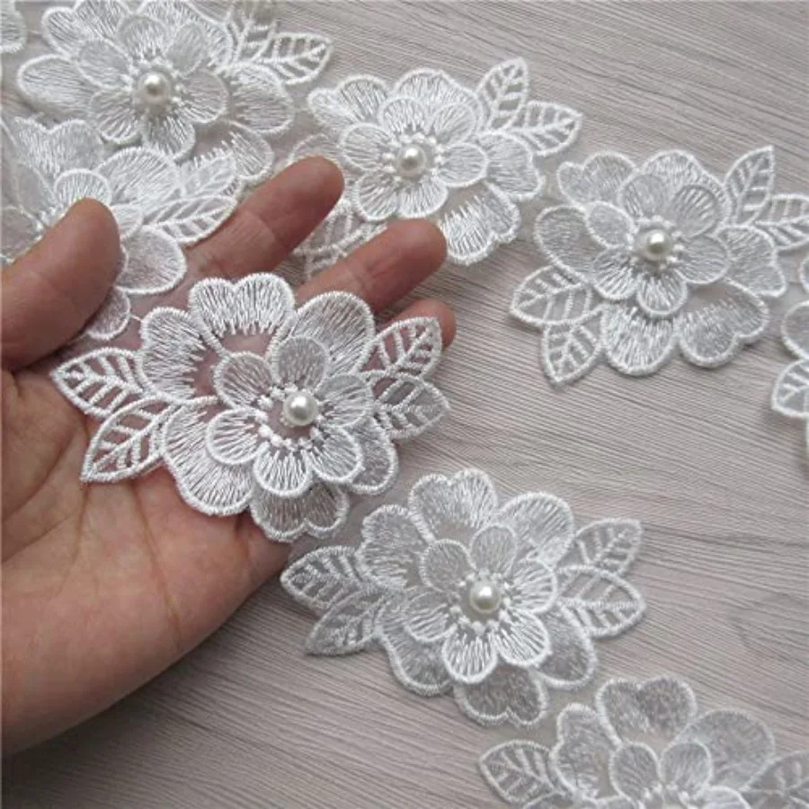 2 Yards 3D Flower Lace Trim Pe - огляд і ціна Lace Ribbon Trim