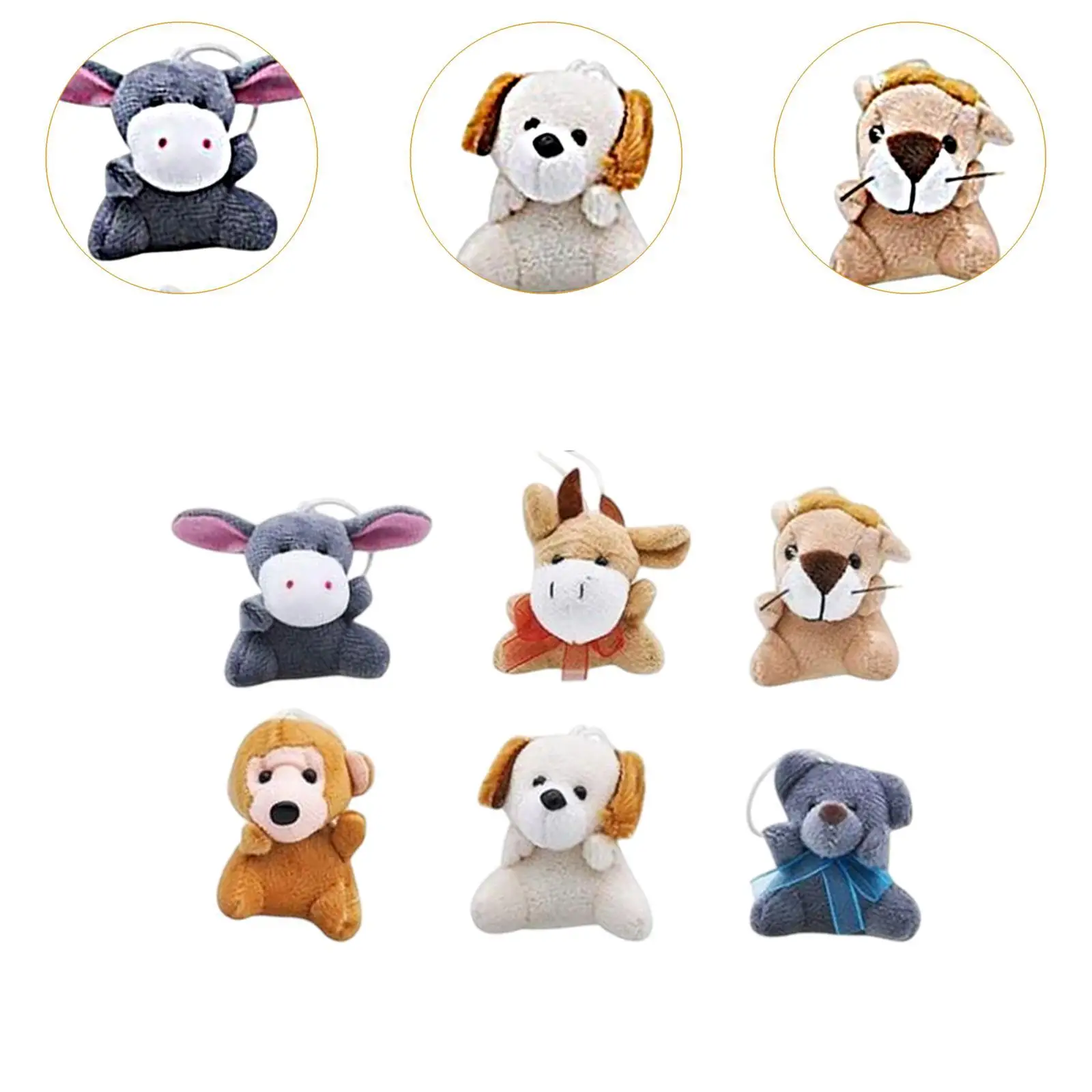 6 pezzi mini set di giocattoli di peluche animali adorabili animali di peluche giocattoli di peluche per bambini regalo di festa ragazzi e ragazze giocattolo per feste per bambini