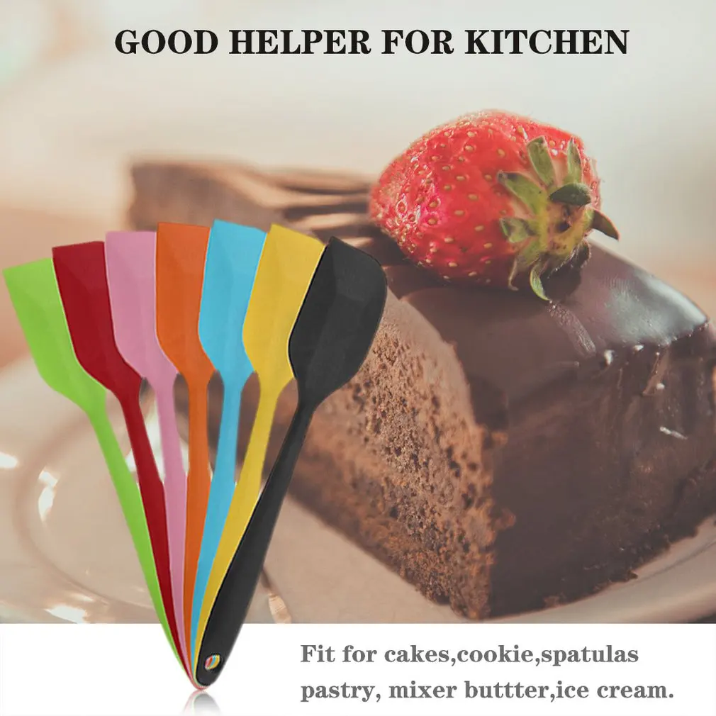 Multicolor Kitchen Baking Tools Silicone Spatula Spoon For Ice Cream Mixer Butter Cake Pastry Scraper Cookie Spatulas