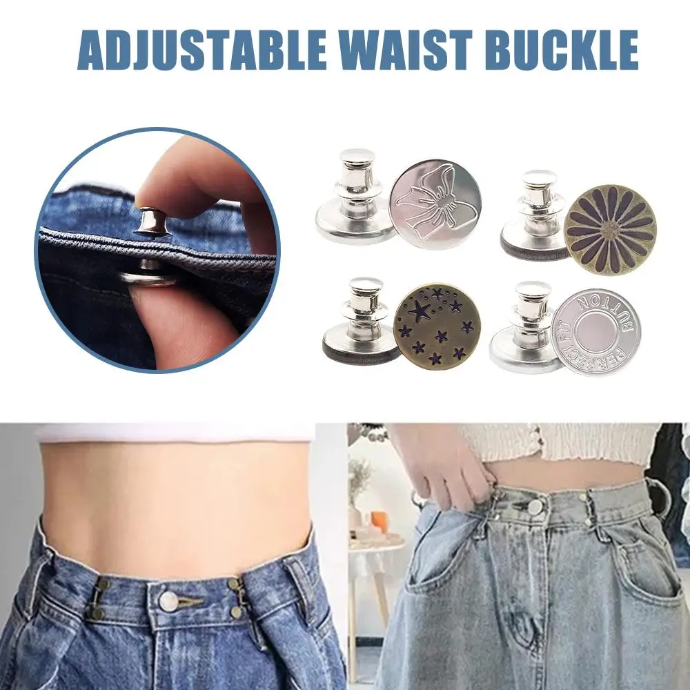 

Detachable Jeans Screw Button Snap Fastener Pants Pins Accessories Jeans Nail Alloy Free Buckles Waist Adjustable Sewing D2Z7