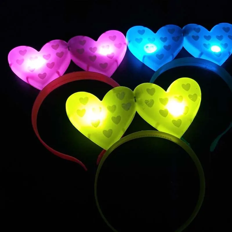 1pcs LED Blinking Heart  Headband Luminous Light Headband Women Girl   Wedding Glow Party Supply  Christmas Decoration