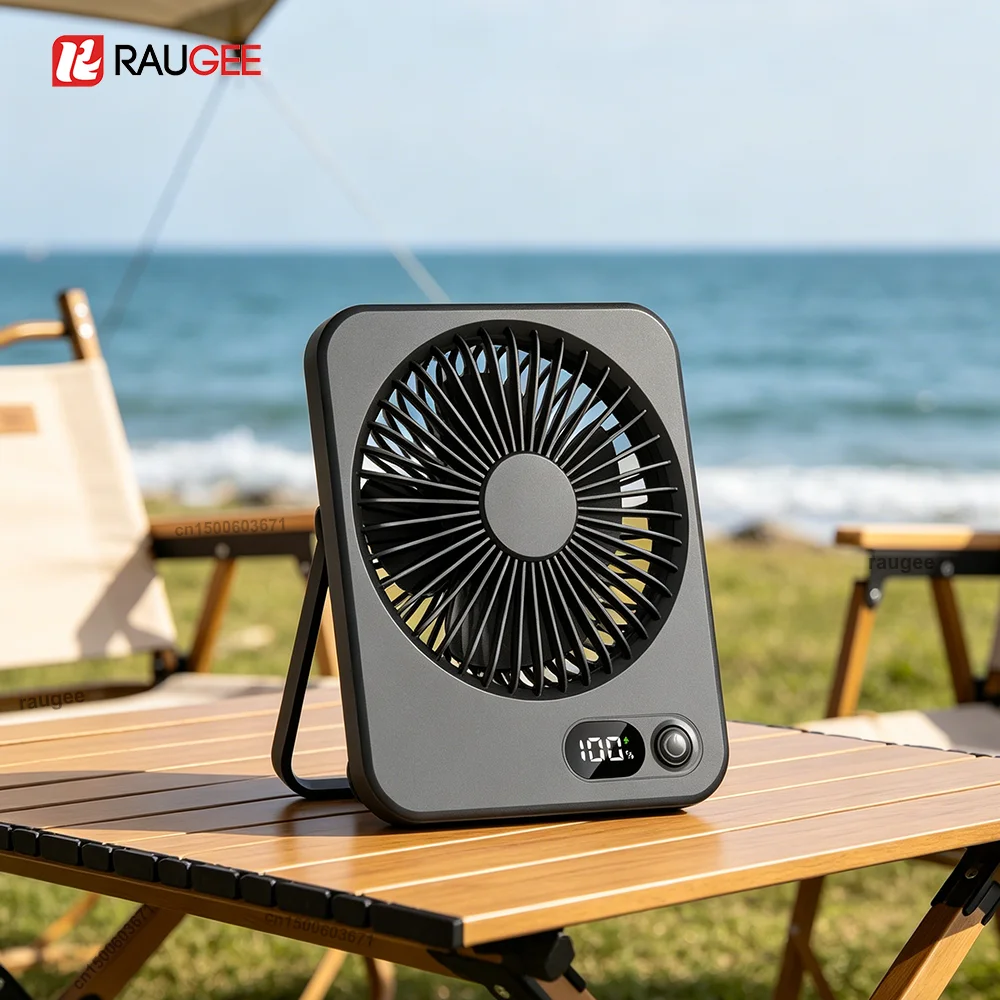 Portable Mini Fan USB Desk Fan Foldable Table Fans with 5 Speeds Powerful Wind Rechargeable Mini Camping Fan Wall Mounted Fan