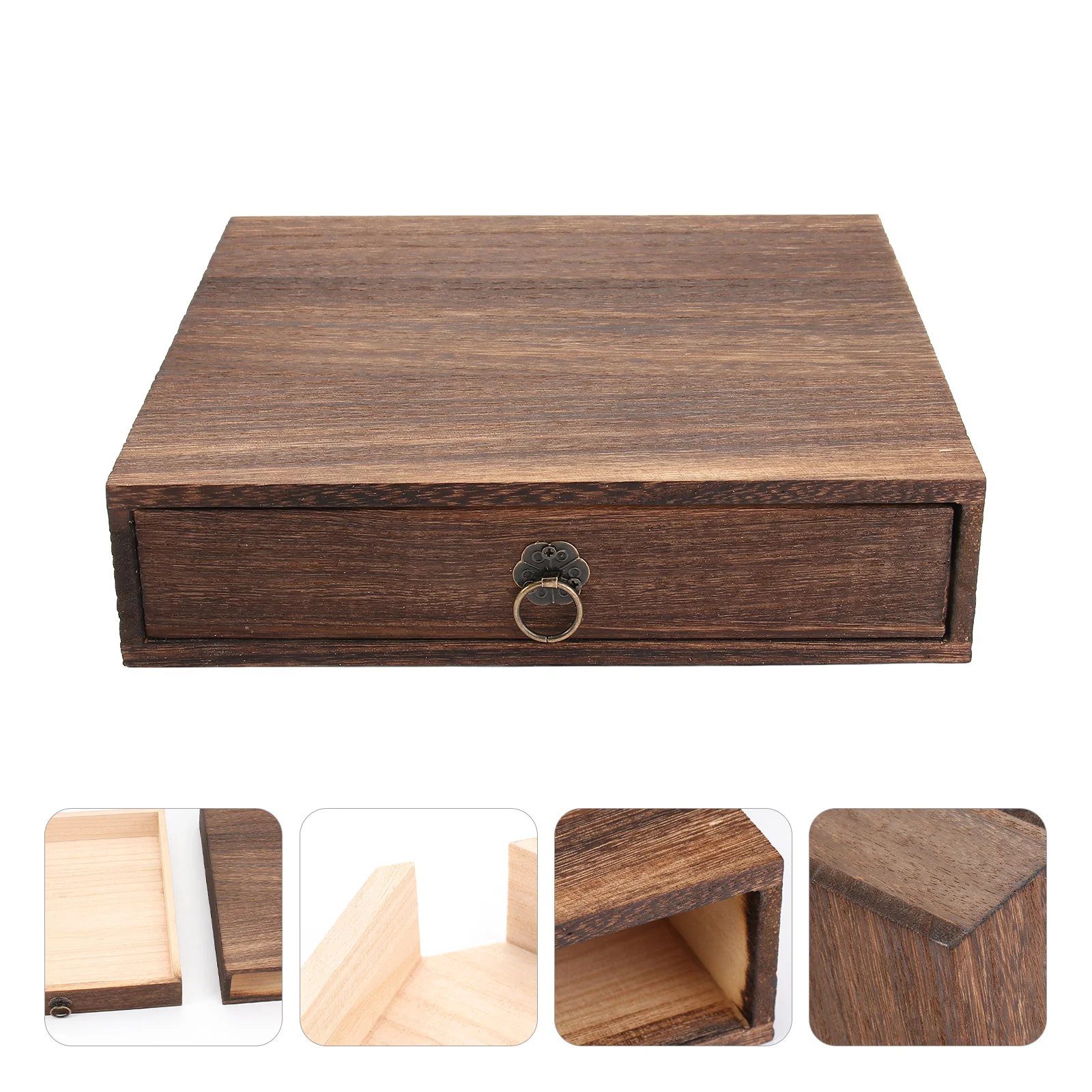 

Drawer Tea Box Multi-layer Wood Storage Holder Wear-resistant Pu'er Wooden Cake Vintage Retro