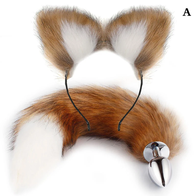 Fox Tail Anal Plug With Hairpin Bdsm Toy Flirting Metal Butt Plug Tail Sex Toys For Woman Man Couples Cosplay Adult Game Shop