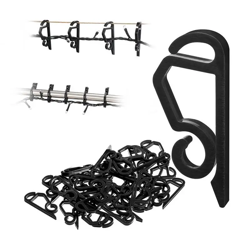 Light Clips For Outside String Lights 100pcs Outdoor Light Clips Gutter Hanger Hooks Garden Wedding Home Backyard Decoration