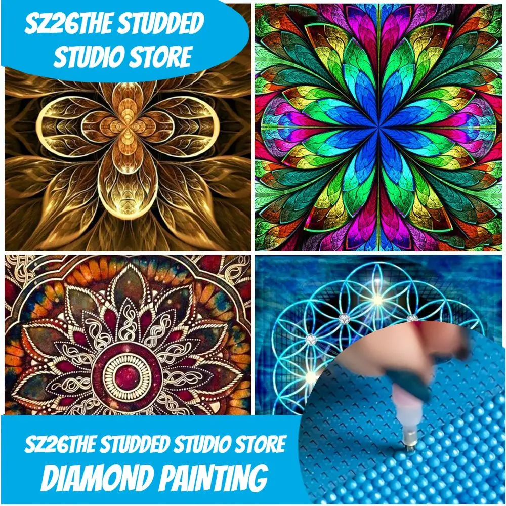 

Sz26Сшипытый цветок алмазная живопись Мандала стразы для мозаики абстрактные 5D DIY полные наборы для вышивания домашний декор подарок