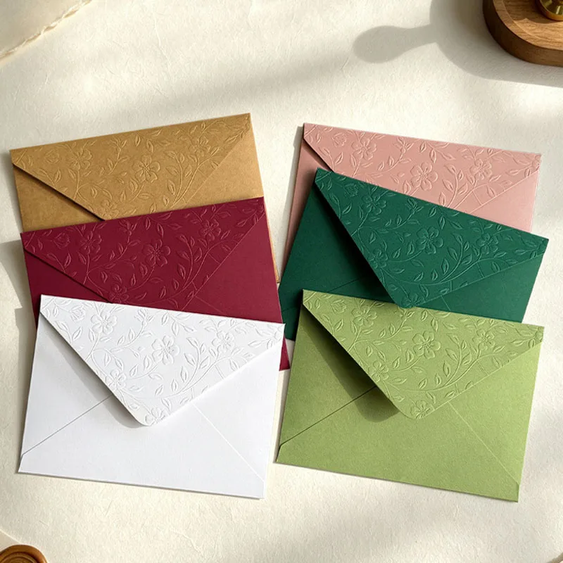 30pcs 18.3x13.3cm Embossed Textured Envelope High-grade 200g Paper Envelopes for Wedding Invitation Busines Stationery Packing