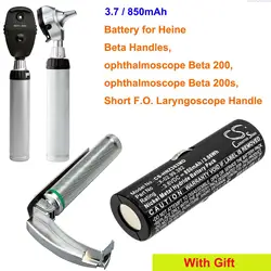 850mAh Battery for Heine Beta Handles, ophthalmoscope Beta 200, Beta 200s, Short F.O. Laryngoscope Handle