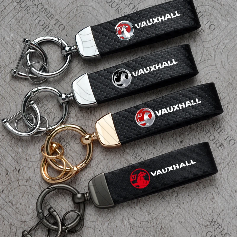 Para vauxhall logotipo meriva vectra vxr astra insignia gtc vivaro júnior carro de fibra carbono couro chaveiro personalizado presente