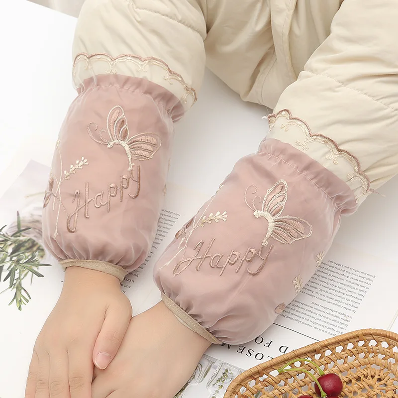 Nuove maniche perlate in peluche da donna, piumino corto da studente, maniche da ufficio, maniche calde antivegetative e resistenti allo sporco