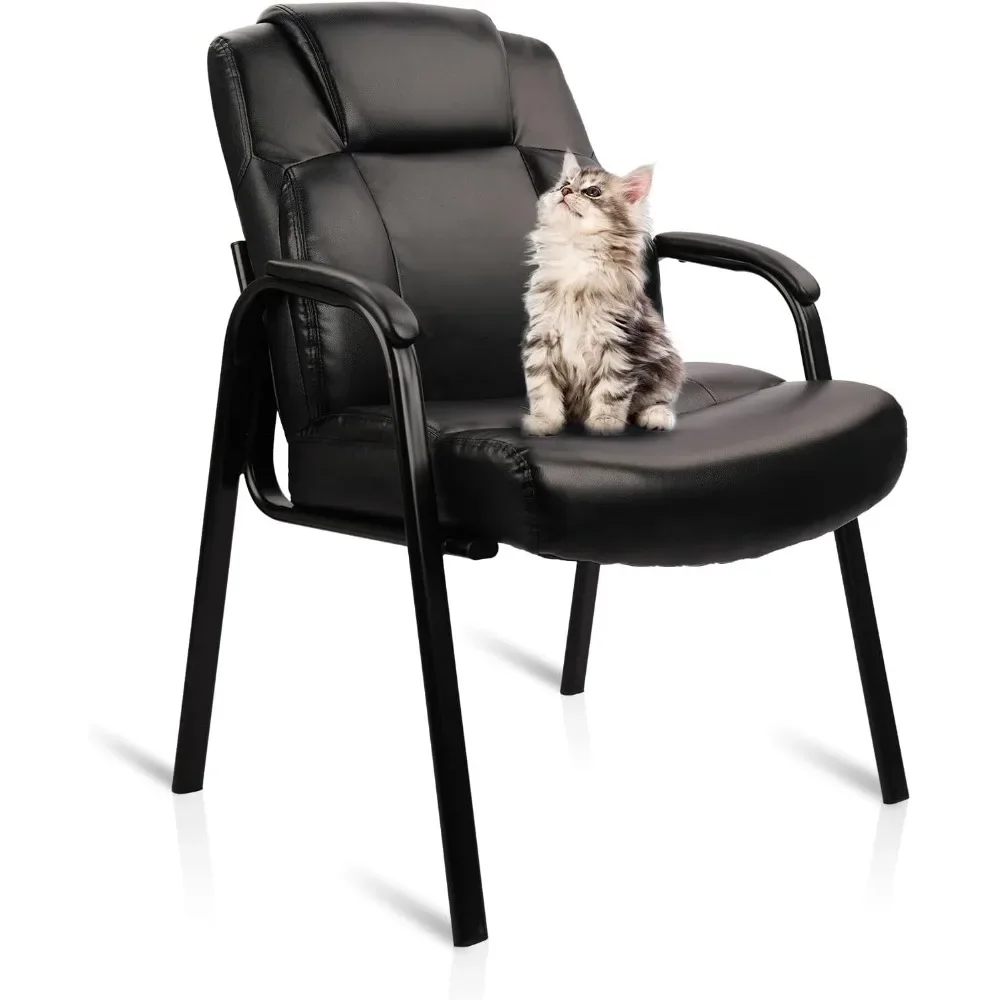 

Big & Tall 500 lb.Guest Chair, Leather Reception Chairs with Padded Arm Rest for Waiting Room Office Home and Meeting Conference