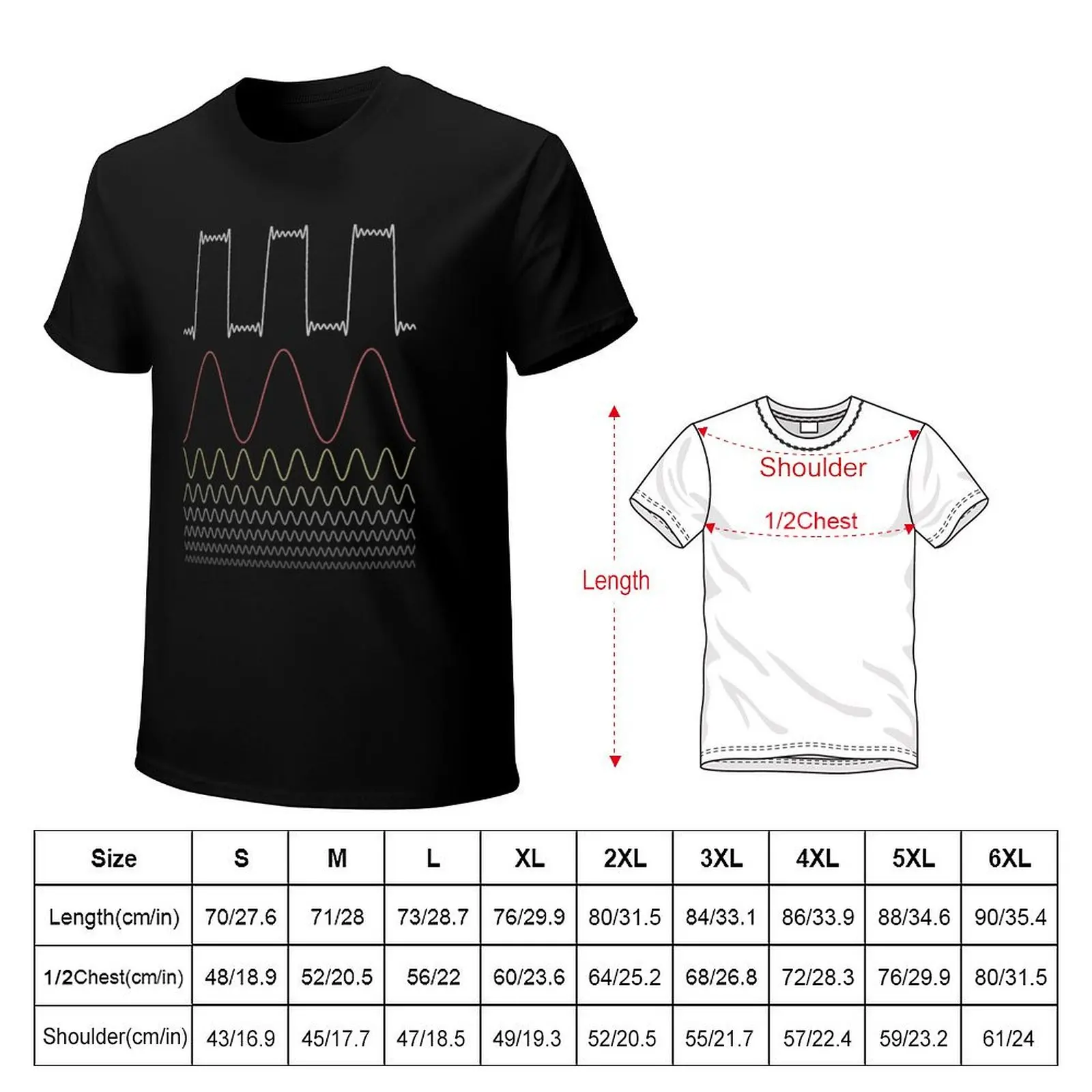 Fourier Transform T-Shirt Simple Casual Short Sleeve Cotton T-Shirt