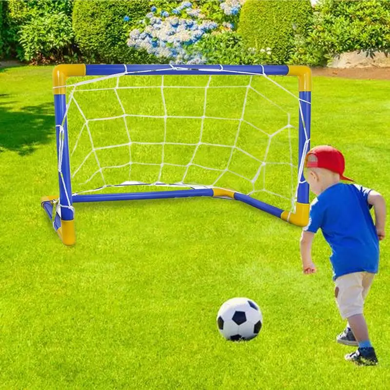 Folding Mini Football Soccer Ball Plastic Removable Goal Post Net Set High-strength Kids Indoor Outdoor Child Birthday Gift