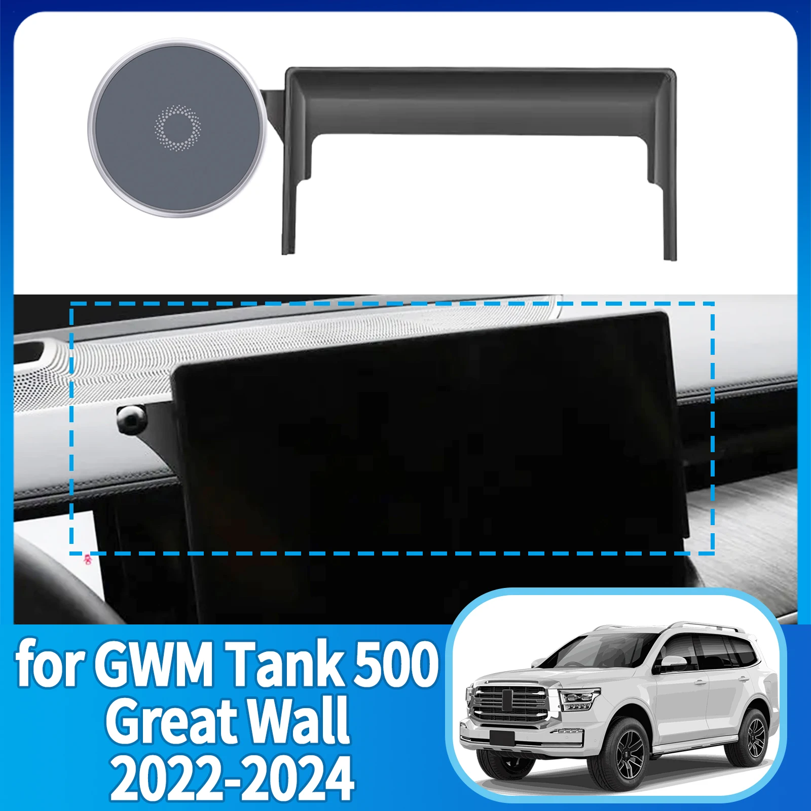 

fit for GWM Tank 500 Great Wall 2022 2023 2024 Custom Fit Phone Holder Mount Dashboard Screen Base No Drill Car​​ accessoires