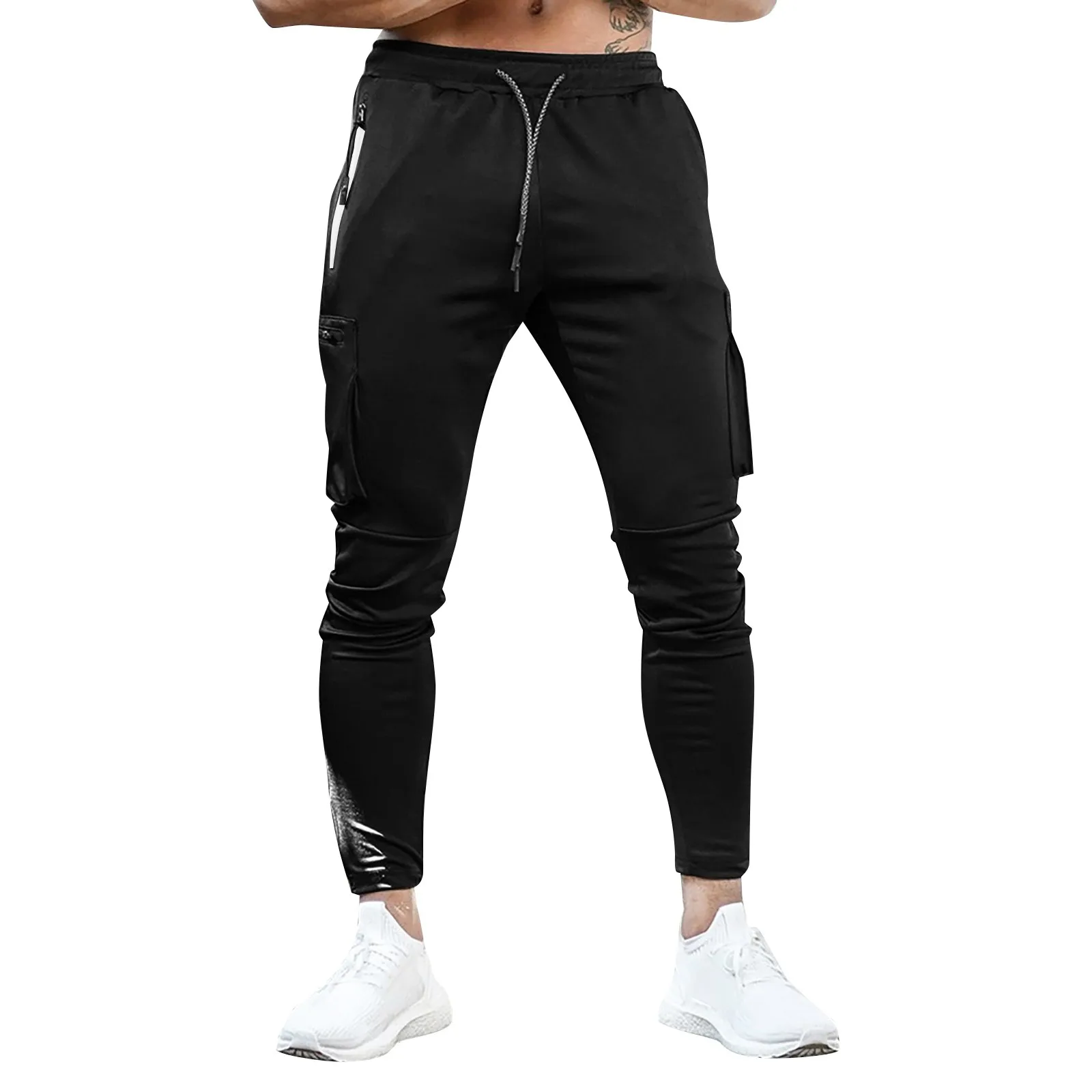 Męskie spodnie sportowe z kieszeniami na zamek błyskawiczny i wieloma kieszeniami Spodnie Casual Business Casual Spodnie dla mężczyzn